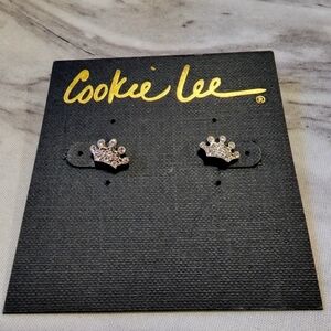 Cookie Lee Princess/Queen crown earrings NWT